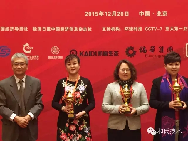 和氏技术董事长王丽萍女士荣获“2015中国经济新领军女性奖”